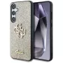 Guess Fixed Glitter Big 4G Metal Logo Funda trasera para Samsung Galaxy S25 - Oro