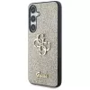 Guess Fixed Glitter Big 4G Metal Logo Funda trasera para Samsung Galaxy S25 - Oro