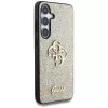 Guess Fixed Glitter Big 4G Metal Logo Funda trasera para Samsung Galaxy S25 - Oro