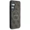 Guess Leather 4G Colored Ring Classic Logo Funda MagSafe para Samsung Galaxy S25 (Marrón)