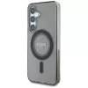 Guess Rhinestones Printed Classic Logo Funda MagSafe para Samsung Galaxy S25 (Negro)