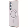 Guess Rhinestones Printed Classic Logo Funda MagSafe para Samsung Galaxy S25 (Rosa)