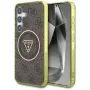 Guess 4G Glitter Triangle Buttons Funda MagSafe para Samsung Galaxy S25 (Marrón)