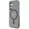 Guess Glitter Circle Classic Logo Funda MagSafe para Samsung Galaxy S25 Negro