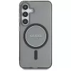 Guess Glitter Circle Classic Logo Funda MagSafe para Samsung Galaxy S25 Negro