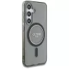 Guess Glitter Circle Classic Logo Funda MagSafe para Samsung Galaxy S25 Negro