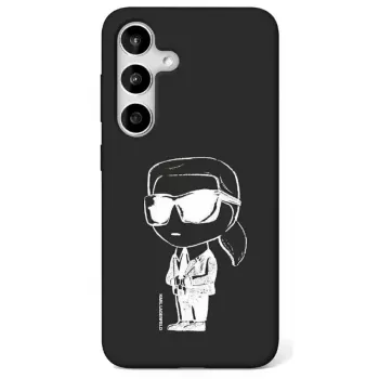 Karl Lagerfeld Silicone Graffiti Ikonik Printed Logo Funda MagSafe para Samsung Galaxy S25 Negro