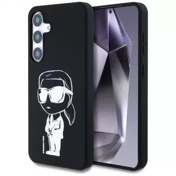 Karl Lagerfeld Silicone Graffiti Ikonik Printed Logo Funda MagSafe para Samsung Galaxy S25 Negro