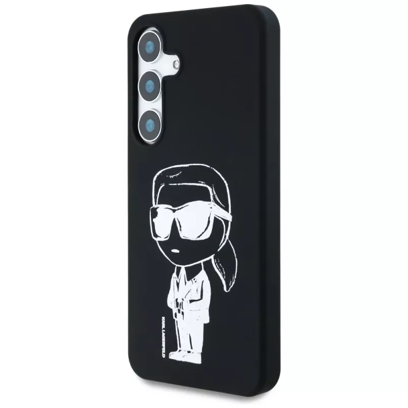 Karl Lagerfeld Silicone Graffiti Ikonik Printed Logo Funda MagSafe para Samsung Galaxy S25 Negro