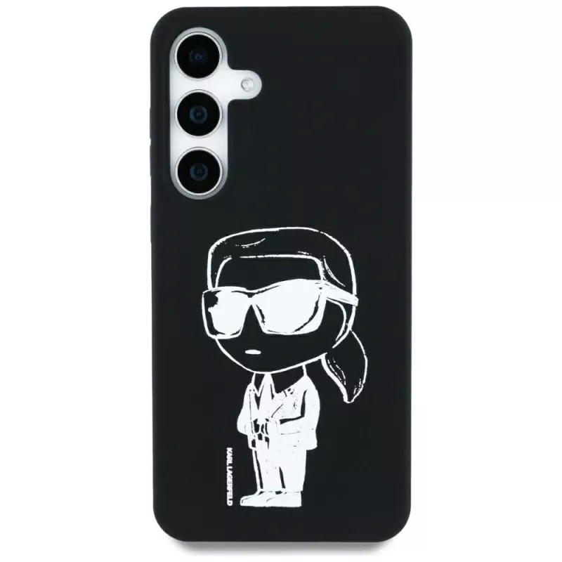 Karl Lagerfeld Silicone Graffiti Ikonik Printed Logo Funda MagSafe para Samsung Galaxy S25 Negro