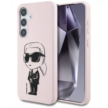 KARL LAGERFELD Silicone Graffiti Ikonik Printed Logo Funda MagSafe para Samsung Galaxy S25 - Rosa