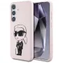 KARL LAGERFELD Silicone Graffiti Ikonik Printed Logo Funda MagSafe para Samsung Galaxy S25 - Rosa