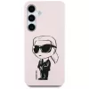 KARL LAGERFELD Silicone Graffiti Ikonik Printed Logo Funda MagSafe para Samsung Galaxy S25 - Rosa