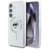 Karl Lagerfeld Button Choupette Head Printed Logo Funda MagSafe para Samsung Galaxy S25 Blanco