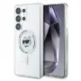 Karl Lagerfeld Button Choupette Head Printed Logo Funda MagSafe para Samsung Galaxy S25 Ultra Blanco