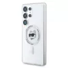Karl Lagerfeld Button Choupette Head Printed Logo Funda MagSafe para Samsung Galaxy S25 Ultra Blanco