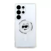 Karl Lagerfeld Button Choupette Head Printed Logo Funda MagSafe para Samsung Galaxy S25 Ultra Blanco