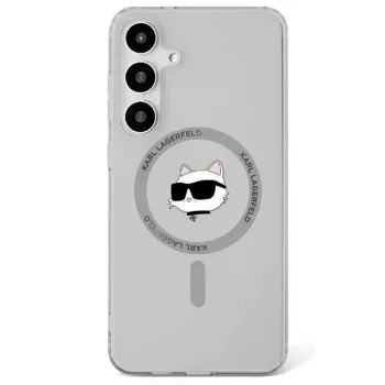 Karl Lagerfeld Button Choupette Head Printed Logo Funda MagSafe para Samsung Galaxy S25, Negro