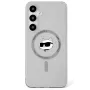 Karl Lagerfeld Button Choupette Head Printed Logo Funda MagSafe para Samsung Galaxy S25, Negro