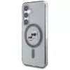 KARL LAGERFELD Button Karl & Choupette Heads Printed Logo Funda MagSafe para Samsung Galaxy S25, Negro