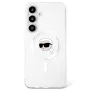 KARL LAGERFELD Button Karl Head Printed Logo Funda MagSafe para Samsung Galaxy S25, Blanco