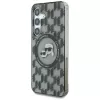 Karl Lagerfeld Funda MagSafe Button Karl & Choupette Heads On KL Pattern para Samsung Galaxy S25, negro