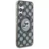 Karl Lagerfeld Funda MagSafe Button Karl & Choupette Heads On KL Pattern para Samsung Galaxy S25, negro