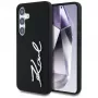 KARL LAGERFELD Funda Silicone Metal Signature Logo para Samsung Galaxy S25, negro