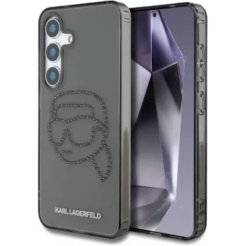 Karl Lagerfeld Funda Rhinestones Karl Head Logo para Samsung Galaxy S25 (negro)