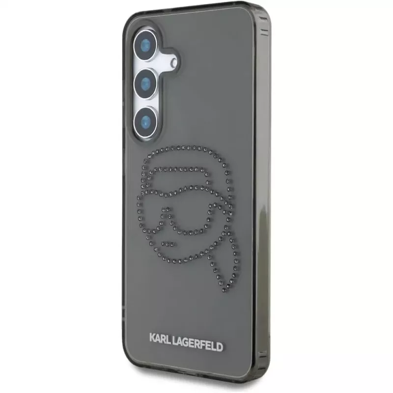 Karl Lagerfeld Funda Rhinestones Karl Head Logo para Samsung Galaxy S25 (negro)