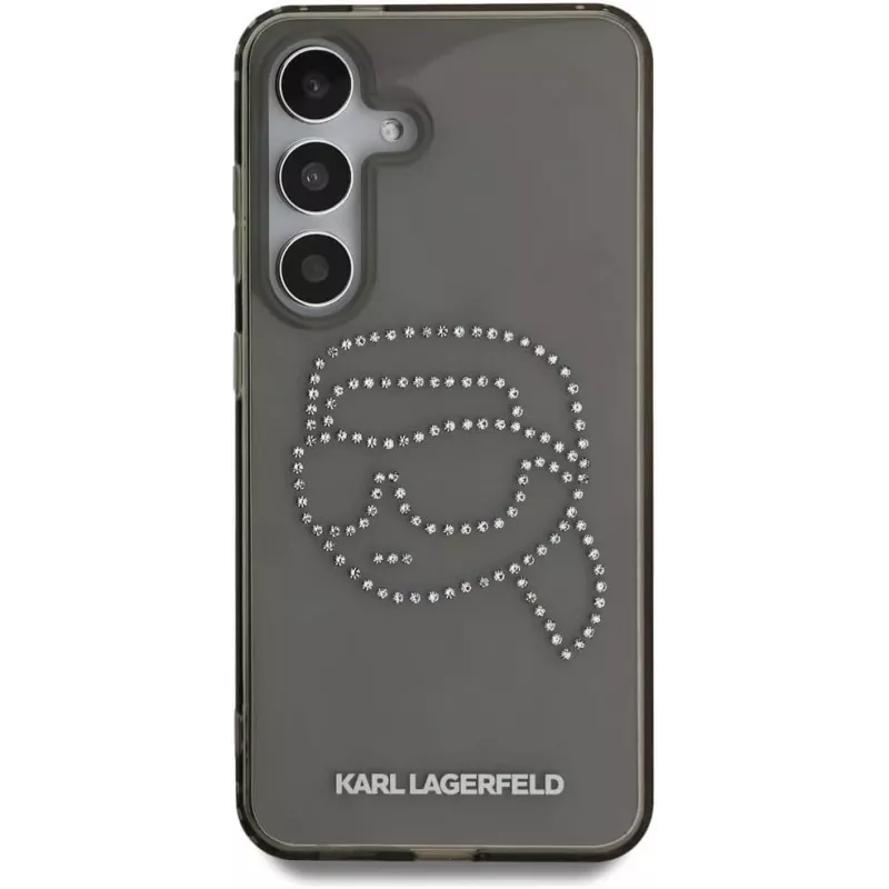 Karl Lagerfeld Funda Rhinestones Karl Head Logo para Samsung Galaxy S25 (negro)