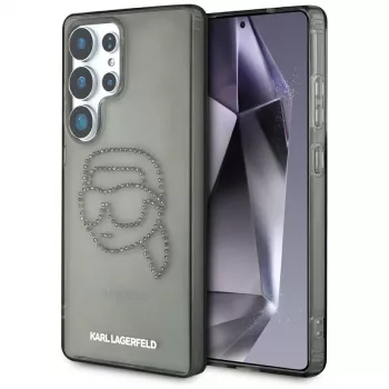 Karl Lagerfeld Funda Rhinestones Karl Head Logo para Samsung Galaxy S25 Ultra, negro