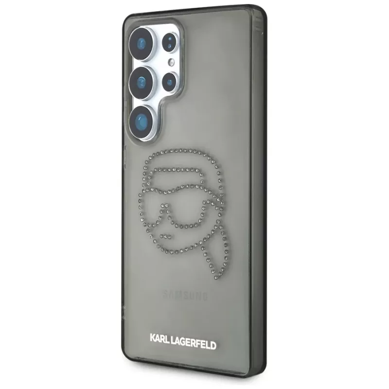 Karl Lagerfeld Funda Rhinestones Karl Head Logo para Samsung Galaxy S25 Ultra, negro