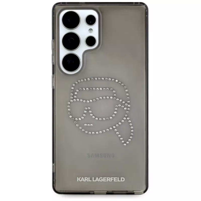 Karl Lagerfeld Funda Rhinestones Karl Head Logo para Samsung Galaxy S25 Ultra, negro