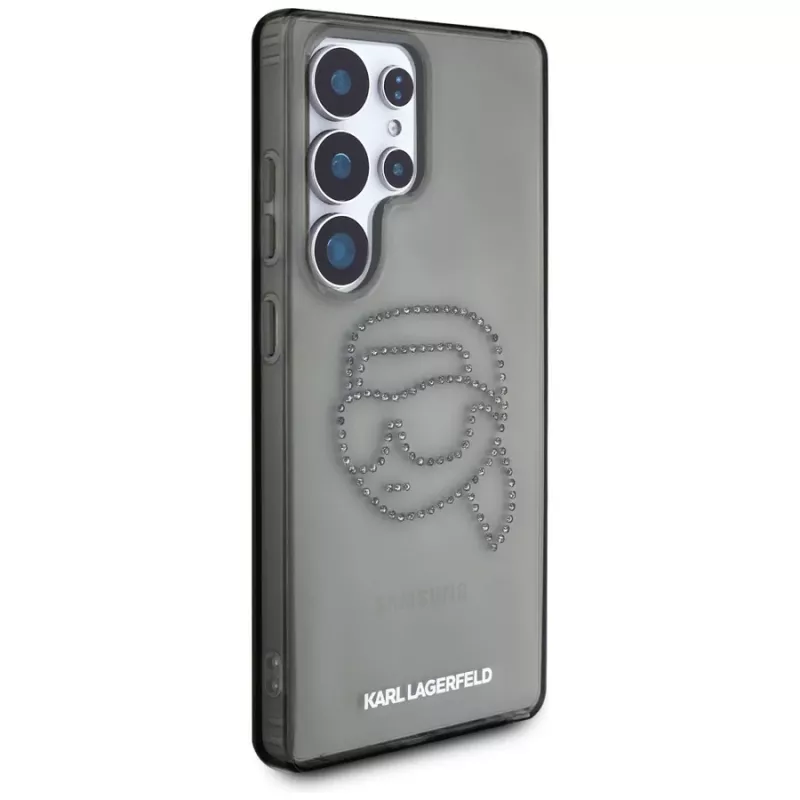 Karl Lagerfeld Funda Rhinestones Karl Head Logo para Samsung Galaxy S25 Ultra, negro