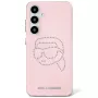 Karl Lagerfeld Funda Rhinestones Karl Head Logo para Samsung Galaxy S25 (rosa)