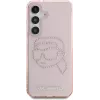 Karl Lagerfeld Funda Rhinestones Karl Head Logo para Samsung Galaxy S25 (rosa)