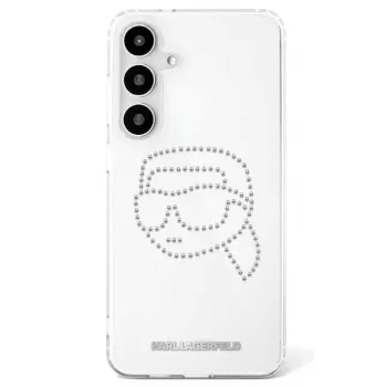Karl Lagerfeld Funda Rhinestones Karl Head Logo para Samsung Galaxy S25 (transparente)
