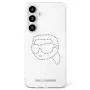 Karl Lagerfeld Funda Rhinestones Karl Head Logo para Samsung Galaxy S25 (transparente)