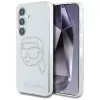 Karl Lagerfeld Funda Rhinestones Karl Head Logo para Samsung Galaxy S25 (transparente)