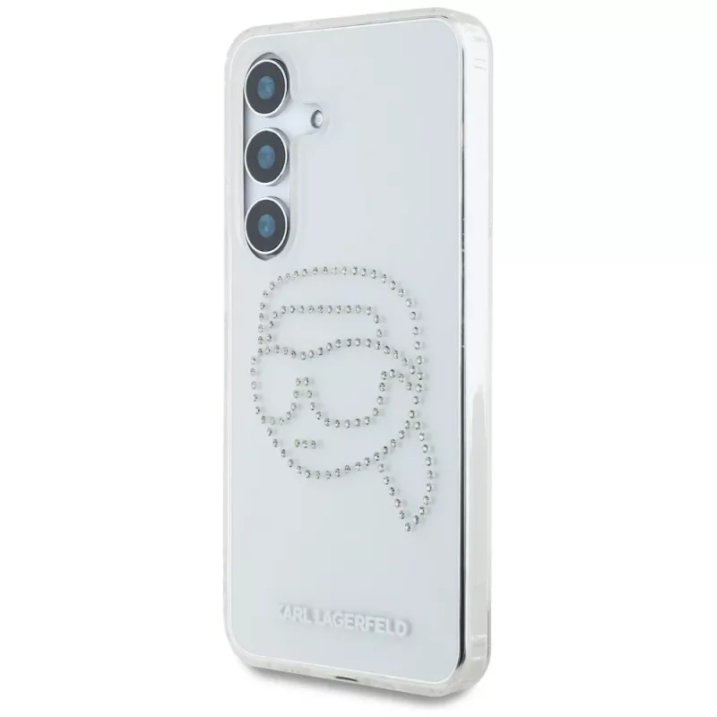 Karl Lagerfeld Funda Rhinestones Karl Head Logo para Samsung Galaxy S25 (transparente)