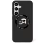 Karl Lagerfeld Funda MagSafe Silicone DoubleHeads And Circle para Samsung Galaxy S25, negro