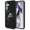Karl Lagerfeld Funda MagSafe Silicone DoubleHeads And Circle para Samsung Galaxy S25, negro