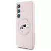 KARL LAGERFELD Funda MagSafe Silicone Double Heads And Circle para Samsung Galaxy S25, rosa