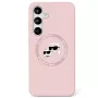 Karl Lagerfeld Funda MagSafe Silicone DoubleHeads & Circle para Samsung Galaxy S25 Ultra, rosa