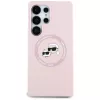 Karl Lagerfeld Funda MagSafe Silicone DoubleHeads & Circle para Samsung Galaxy S25 Ultra, rosa