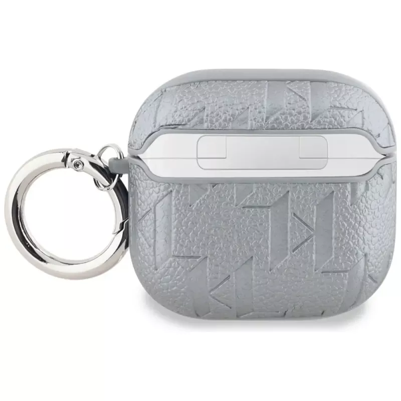 Karl Lagerfeld Funda Monogram Karl Head para AirPods 4 (plateado)