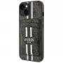 Guess Funda cartera 4G Stripes con MagSafe para iPhone 15, marrón