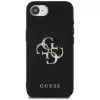 Guess Funda Grained Big 4G Logo Small Classic Logo para iPhone 16e (negro)