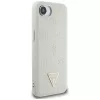 Guess Funda MagSafe Grained Hot Stamp Peony Triangle Logo para iPhone 16e (beige)